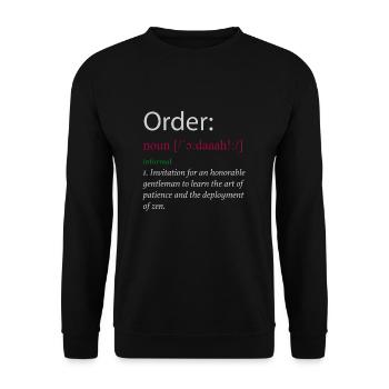 John Bercow Order Definition Brexit Spruch lustig - Unisex Pullover - Schwarz - Vorne - Alina (178cm) & Michal (187cm)