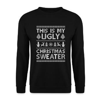 Pull de Noël laid - Sweat-shirt Unisexe - noir - Devant - Alina (178cm) & Michal (187cm)