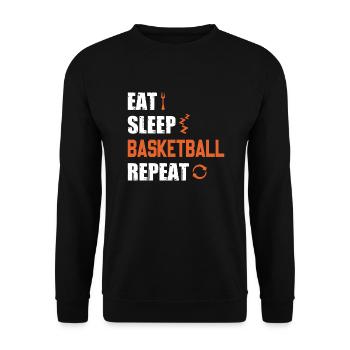 Eat Sleep Basketball Repeat - Unisex Sweatshirt - black - Front - Alina (178cm) & Michal (187cm)