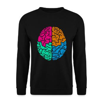 Buntes de cerveau colorés Gehirn - Sweat-shirt Unisexe - noir - Devant - Alina (178cm) & Michal (187cm)