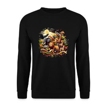Safari Savannah Wildlife Africa Serengeti - Unisex Sweatshirt - black - Front - Alina (178cm) & Michal (187cm)
