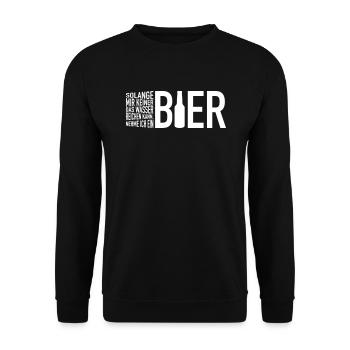 Wasser reichen. Bier - Unisex Pullover - Schwarz - Vorne - Alina (178cm) & Michal (187cm)