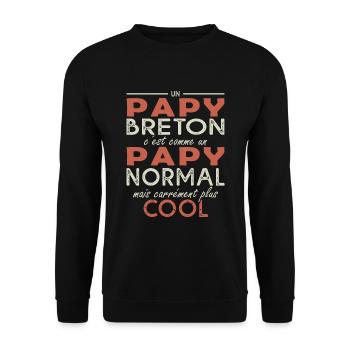 PAPY BRETON cadeau fête papi breton - Sweat-shirt Unisexe - noir - Devant - Alina (178cm) & Michal (187cm)