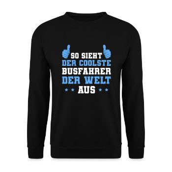 Coolster Busfahrer der Welt - Unisex Pullover - Schwarz - Vorne - Alina (178cm) & Michal (187cm)