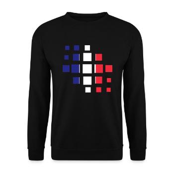 Drapeau France look usé drapeau français - Sweat-shirt Unisexe - noir - Devant - Alina (178cm) & Michal (187cm)