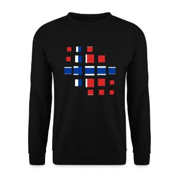 Norwegen Flagge Skandinavien Norwegische Fahne - Unisex Pullover - Schwarz - Vorne - Alina (178cm) & Michal (187cm)