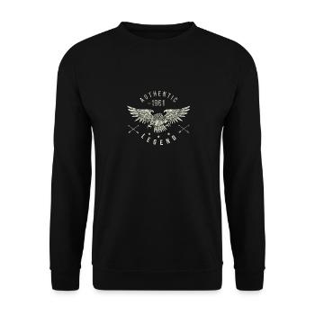 authentic legend 1961 birthday, year of birth - Unisex Sweatshirt - black - Front - Alina (178cm) & Michal (187cm)