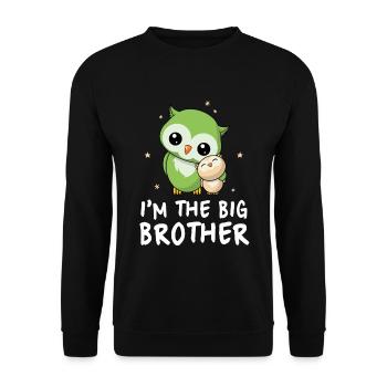 Je suis le grand frère - grand frère de hibou - Sweat-shirt Unisexe - noir - Devant - Alina (178cm) & Michal (187cm)