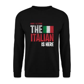 The Italian is here Italien Italia - Sweat-shirt Unisexe - noir - Devant - Alina (178cm) & Michal (187cm)