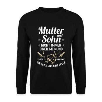 Mutter und Sohn - Ein Herz und eine Seele - Unisex Pullover - Schwarz - Vorne - Alina (178cm) & Michal (187cm)