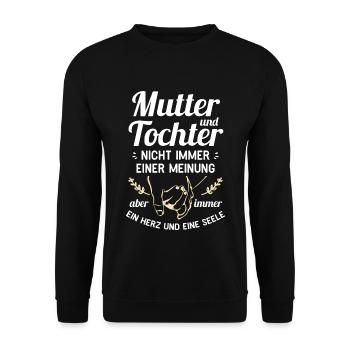 Mutter und Tochter - Ein Herz und eine Seele - Unisex Pullover - Schwarz - Vorne - Alina (178cm) & Michal (187cm)