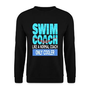 Schwimmtrainer Geschenk - Unisex Pullover - Schwarz - Vorne - Alina (178cm) & Michal (187cm)