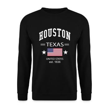 Houston - Unisex Pullover - Schwarz - Vorne - Alina (178cm) & Michal (187cm)