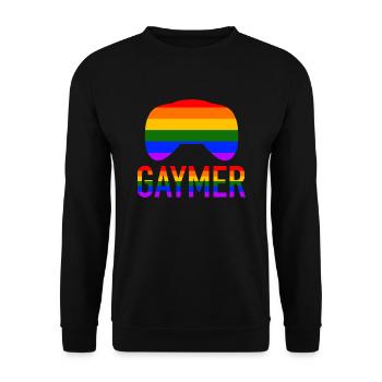 Rainbow Controller Mois de la Gay Pride LGBT Gamer - Sweat-shirt Unisexe - noir - Devant - Alina (178cm) & Michal (187cm)