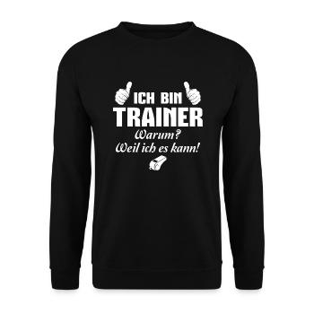 Sportverein Trainer Fußballtrainer Geschenk - Unisex Pullover - Schwarz - Vorne - Alina (178cm) & Michal (187cm)