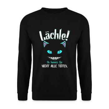 Lächle du Kannst Sie Nicht alle töten - Unisex Pullover - Schwarz - Vorne - Alina (178cm) & Michal (187cm)