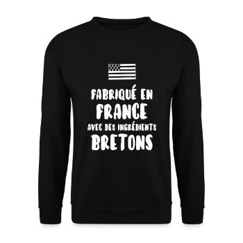 Breton - Sweat-shirt Unisexe - noir - Devant - Alina (178cm) & Michal (187cm)
