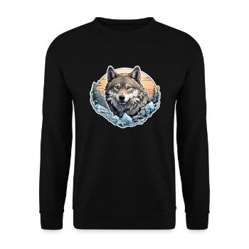 Loup du pergélisol - Sweat-shirt Unisexe - noir - Devant - Alina (178cm) & Michal (187cm)
