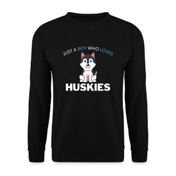 Kawaii Dog Pet Boy Gift Husky - Unisex Sweatshirt - black - Front - Alina (178cm) & Michal (187cm)