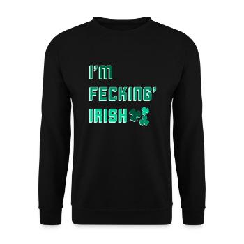 Je suis Fecking' Irish - Sweat-shirt Unisexe - noir - Devant - Alina (178cm) & Michal (187cm)