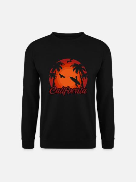 Santa Cruz California Surfer Beach Sunset - Unisex Sweatshirt - black