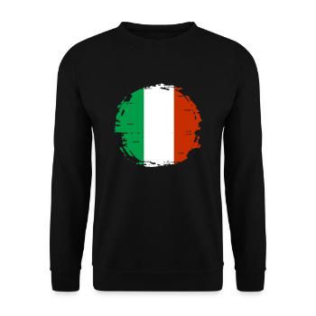 Drapeau de l’Italie Drapeau italien Vintage Look vieilli - Sweat-shirt Unisexe - noir - Devant - Alina (178cm) & Michal (187cm)