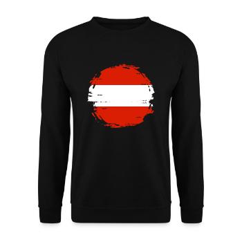 Austria Flag Austria Austrian Flag AT - Unisex Sweatshirt - black - Front - Alina (178cm) & Michal (187cm)