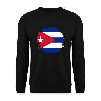 Cuba Flag Caribbean Vacation Cuba Travel Havana - Unisex Sweatshirt - black - Front - Alina (178cm) & Michal (187cm)