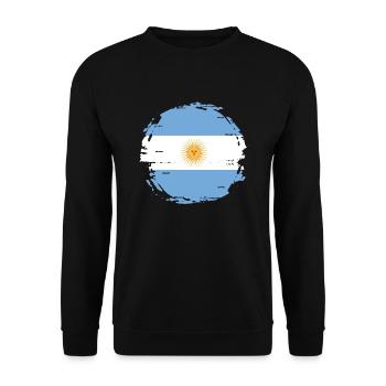 Argentina Flag South America Argentine Flag - Unisex Sweatshirt - black - Front - Alina (178cm) & Michal (187cm)