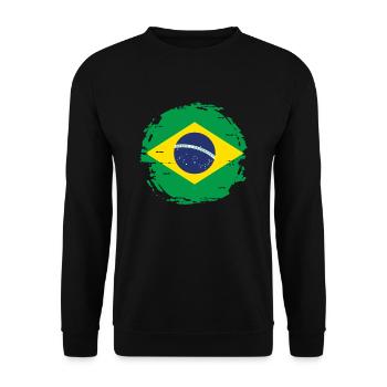 Brasilien Flagge Brasilianische Fahne Südamerika - Unisex Pullover - Schwarz - Vorne - Alina (178cm) & Michal (187cm)