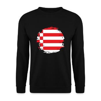Bremen Flagge Bremer Fahne - Unisex Pullover - Schwarz - Vorne - Alina (178cm) & Michal (187cm)