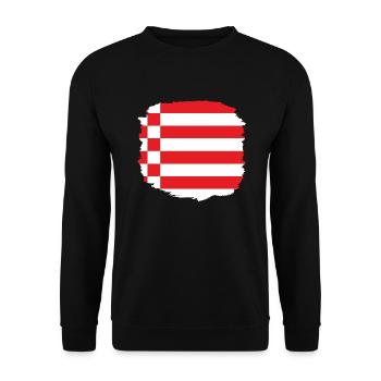 Bremen Flagge Bremer Fahne - Unisex Pullover - Schwarz - Vorne - Alina (178cm) & Michal (187cm)