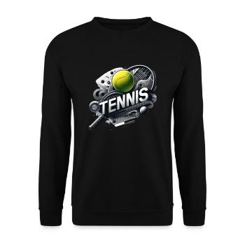 Tennis ist der Sport für Männer und Frauen - Unisex Pullover - Schwarz - Vorne - Alina (178cm) & Michal (187cm)