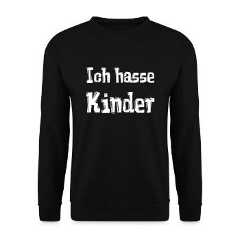 Ich hasse Kinder - Unisex Pullover - Schwarz - Vorne - Alina (178cm) & Michal (187cm)