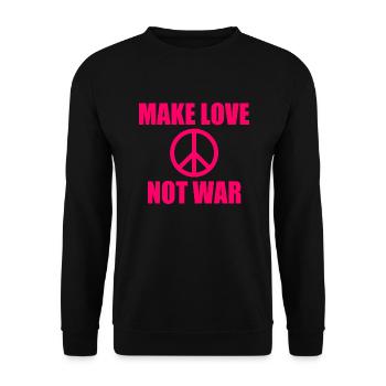 Make love not war - Unisex Sweatshirt - black - Front - Alina (178cm) & Michal (187cm)