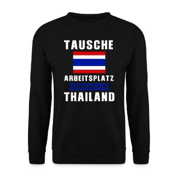 Thailand Urlaub Reise Geschenk - Unisex Pullover - Schwarz - Vorne - Alina (178cm) & Michal (187cm)