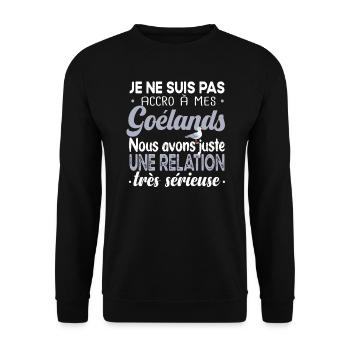 Goéland mouette. Cadeau t-shirt humour animal mer - Sweat-shirt Unisexe - noir - Devant - Alina (178cm) & Michal (187cm)
