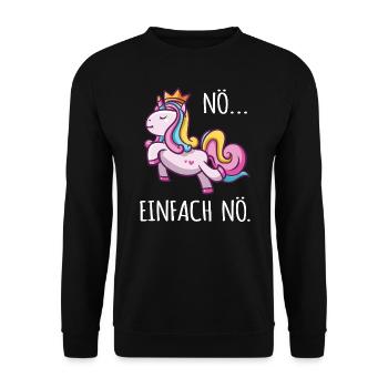 Einhorn lustig Diva Zicke Mädchen arrogant Fun Nö - Unisex Pullover - Schwarz - Vorne - Alina (178cm) & Michal (187cm)