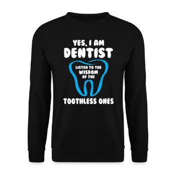 I am Dentist - Unisex Pullover - Schwarz - Vorne - Alina (178cm) & Michal (187cm)