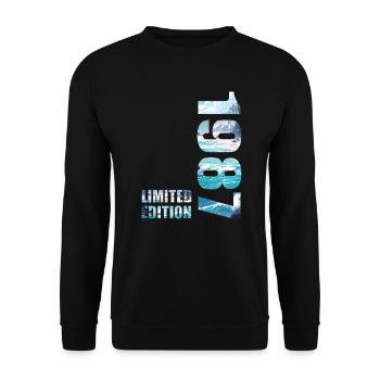 1987 Limited Edition T-Shirt Geburtstags Idee - Unisex Pullover - Schwarz - Vorne - Alina (178cm) & Michal (187cm)