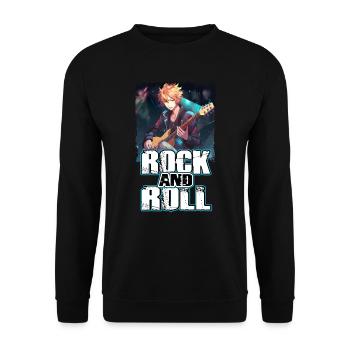 Rock Music Album Cover - Anime Shirt - Unisex Sweatshirt - black - Front - Alina (178cm) & Michal (187cm)