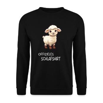 Werner das Schaf Schlafshirt - Unisex Pullover - Schwarz - Vorne - Alina (178cm) & Michal (187cm)