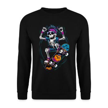 Skate Skater für einen Skater Skateboarder - Unisex Pullover - Schwarz - Vorne - Alina (178cm) & Michal (187cm)