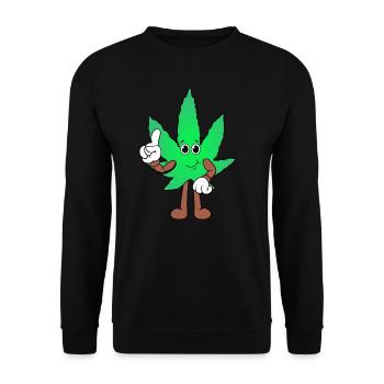 Der Bloom - Weed Cannabis Stoned Hanf Marihuana - Unisex Pullover - Schwarz - Vorne - Alina (178cm) & Michal (187cm)