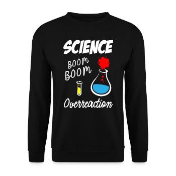 Science Overreaction - Unisex Pullover - Schwarz - Vorne - Alina (178cm) & Michal (187cm)