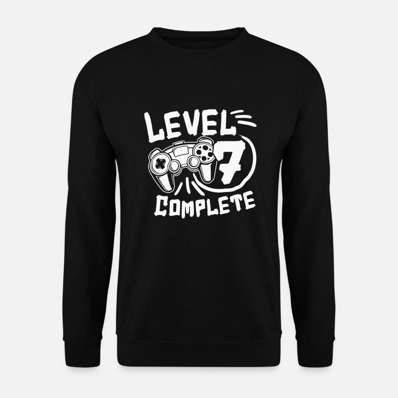 7. Geburtstag Level 7 Complete 7 Jahre Gamer - Unisex Pullover - Schwarz