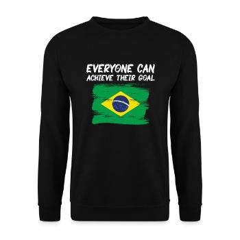 Brazil Flag Brazilian Flag South America - Unisex Sweatshirt - black - Front - Alina (178cm) & Michal (187cm)