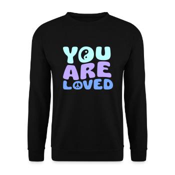 VOUS ÊTES AIMÉS - Sweat-shirt Unisexe - noir - Devant - Alina (178cm) & Michal (187cm)