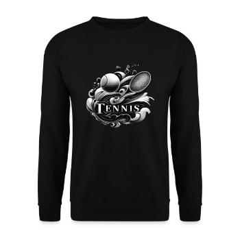 Tennis is the sport for men and women - Unisex Sweatshirt - black - Front - Alina (178cm) & Michal (187cm)