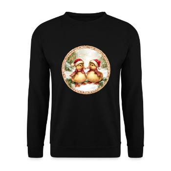 Caneton de Noël - Sweat-shirt Unisexe - noir - Devant - Alina (178cm) & Michal (187cm)